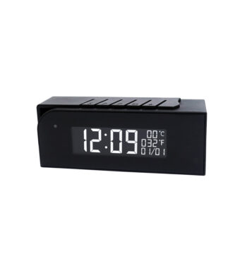 Шпионская скрытая камера наблюдения тчательно скрытая в бытовых часах для стола.